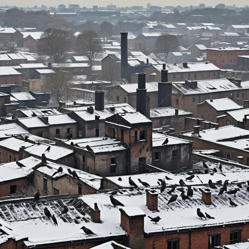 Winter Wildlife Reclaims Abandoned Industrial Landscape
