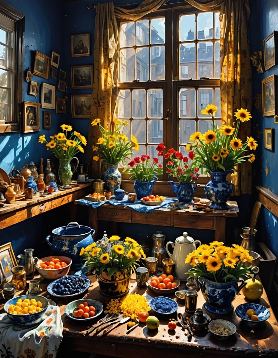 Still Life with Flowers: Hyperrealistic Painting