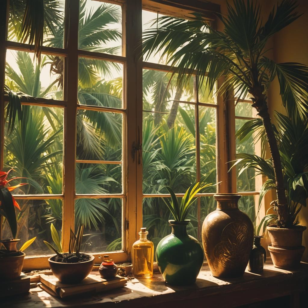 Caribbean House Interior with Herbal Remedies, Film Still
