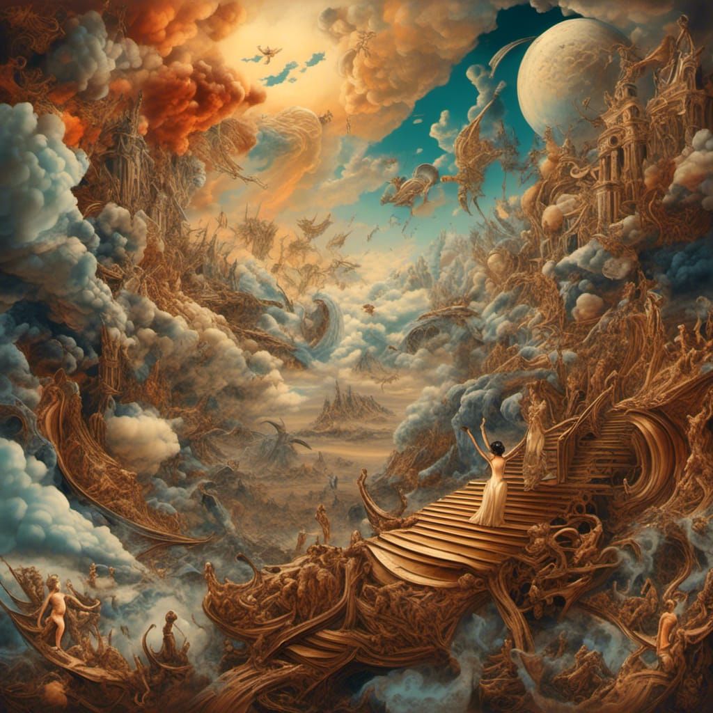 Selma Hayek Ascends to Heaven, Salvador Dali Style