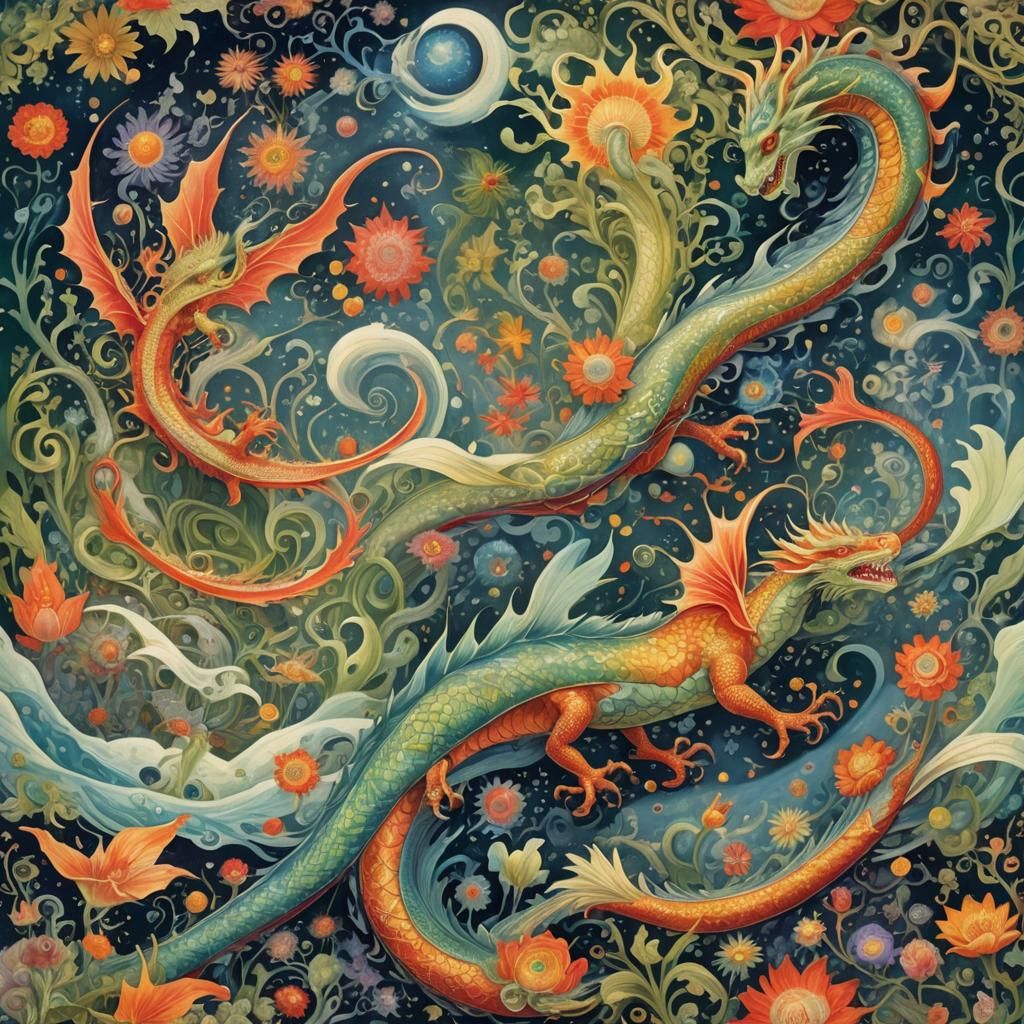 Birth of Mythical Flying Creature: A Surreal Masterpiece