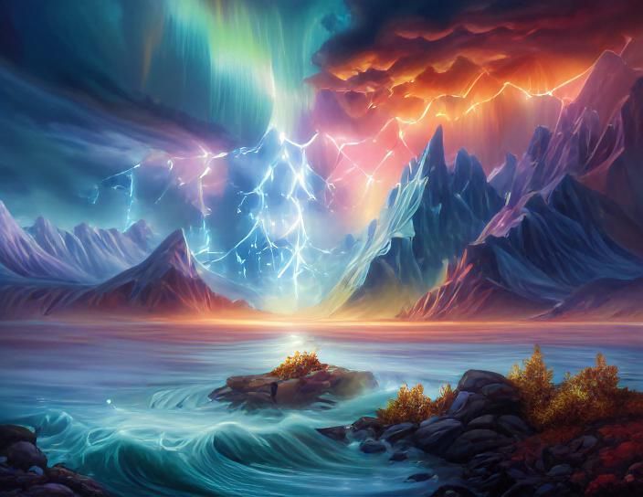 Alien Planet Fractal Tempest in Ultra Photorealistic Style