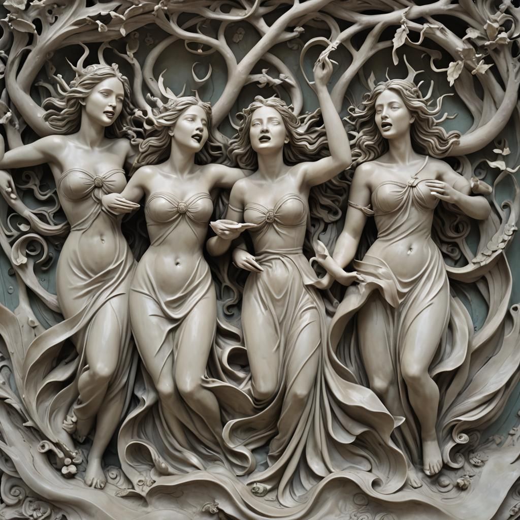 Sculpture of Sirens Singing a Song