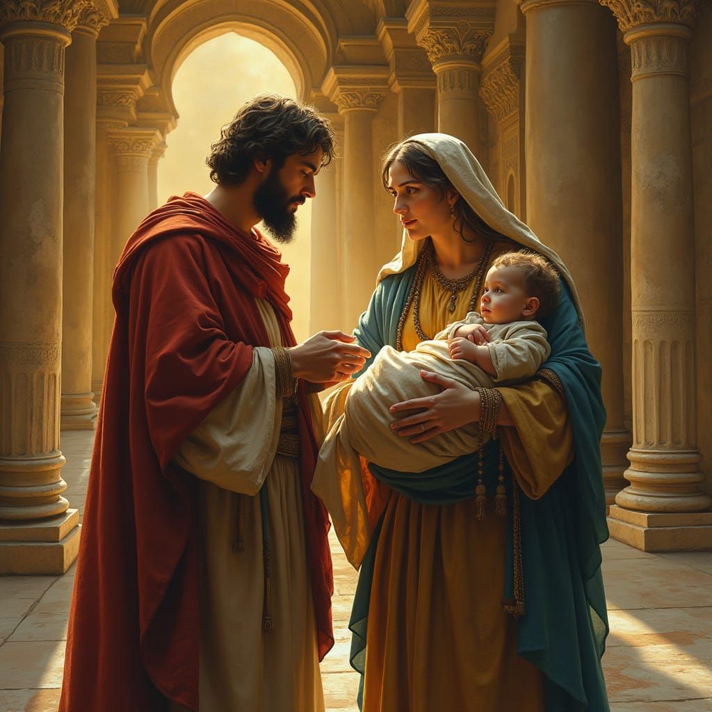 The Christ Child in a Temple Setting, in the Style of Pre-Ra...