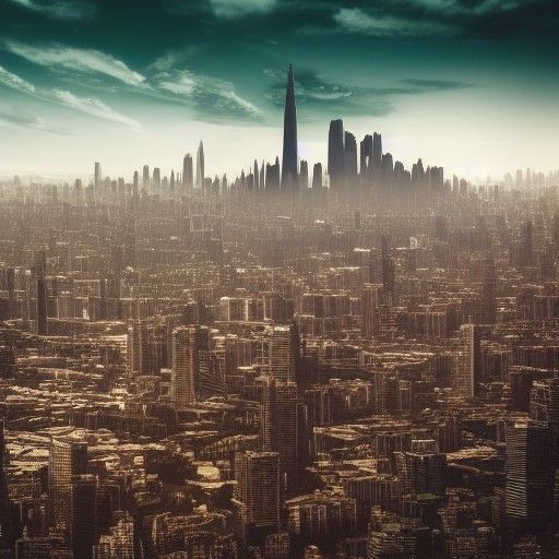 Alien Cityscape: An Evil Planet Skyline