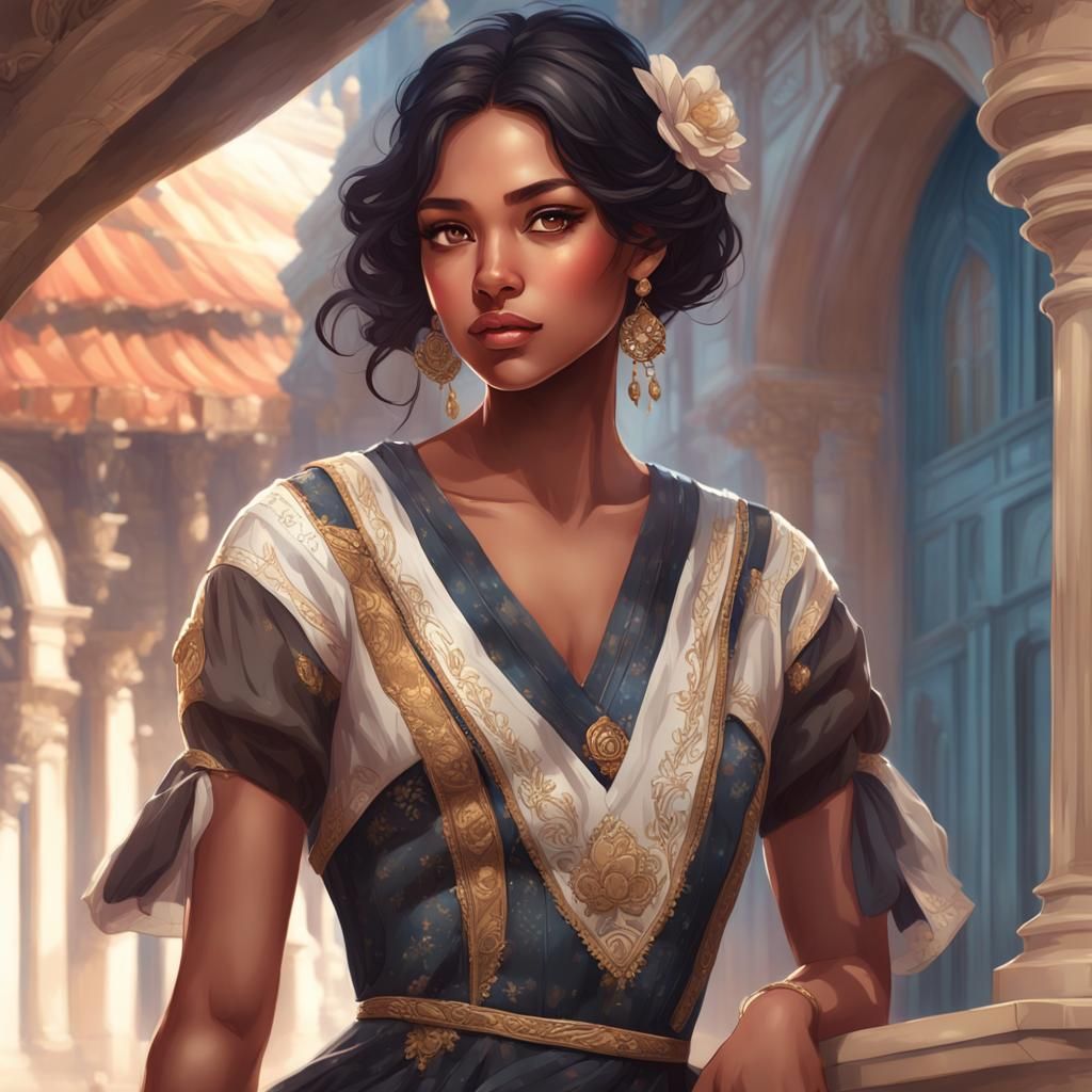 Beautiful Woman Portrait in Hyperdetailed Style