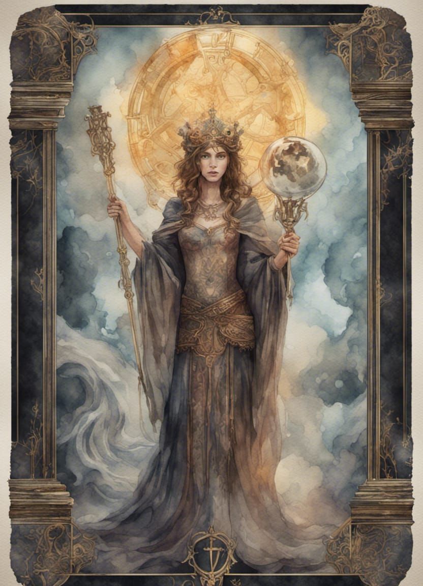 Watercolor Tarot Card Judgement: Detailed Illustration