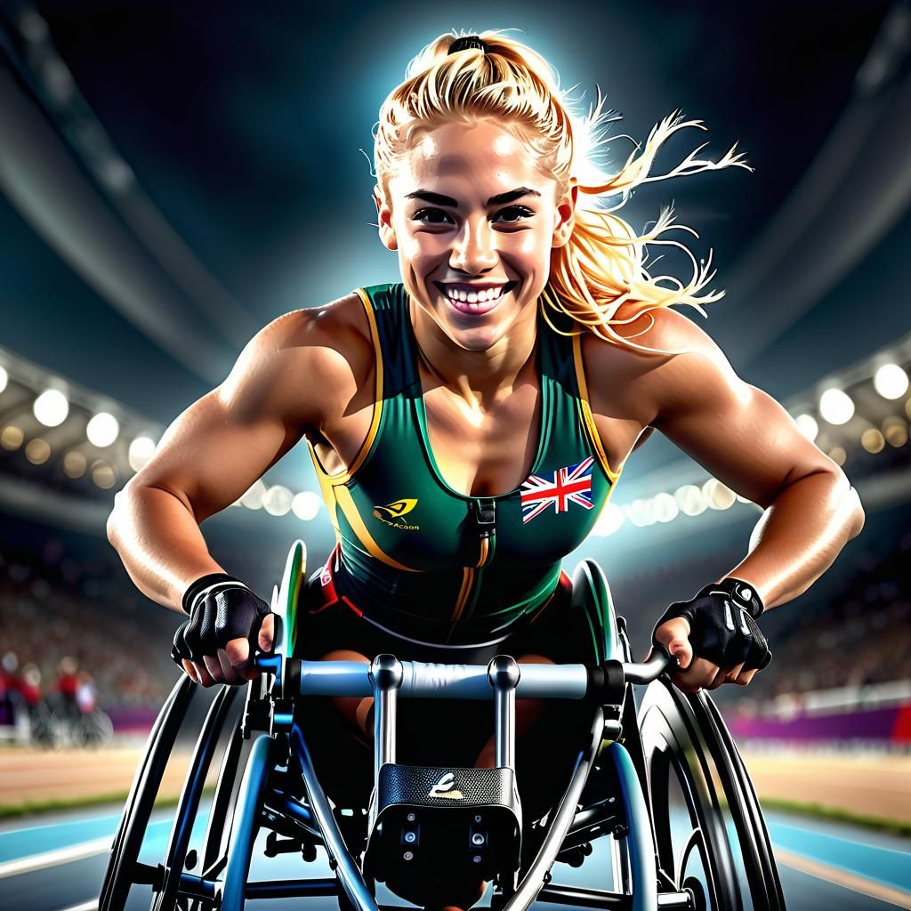 Paralympic Athlete Celebrates Victory in 3D Digital Art
