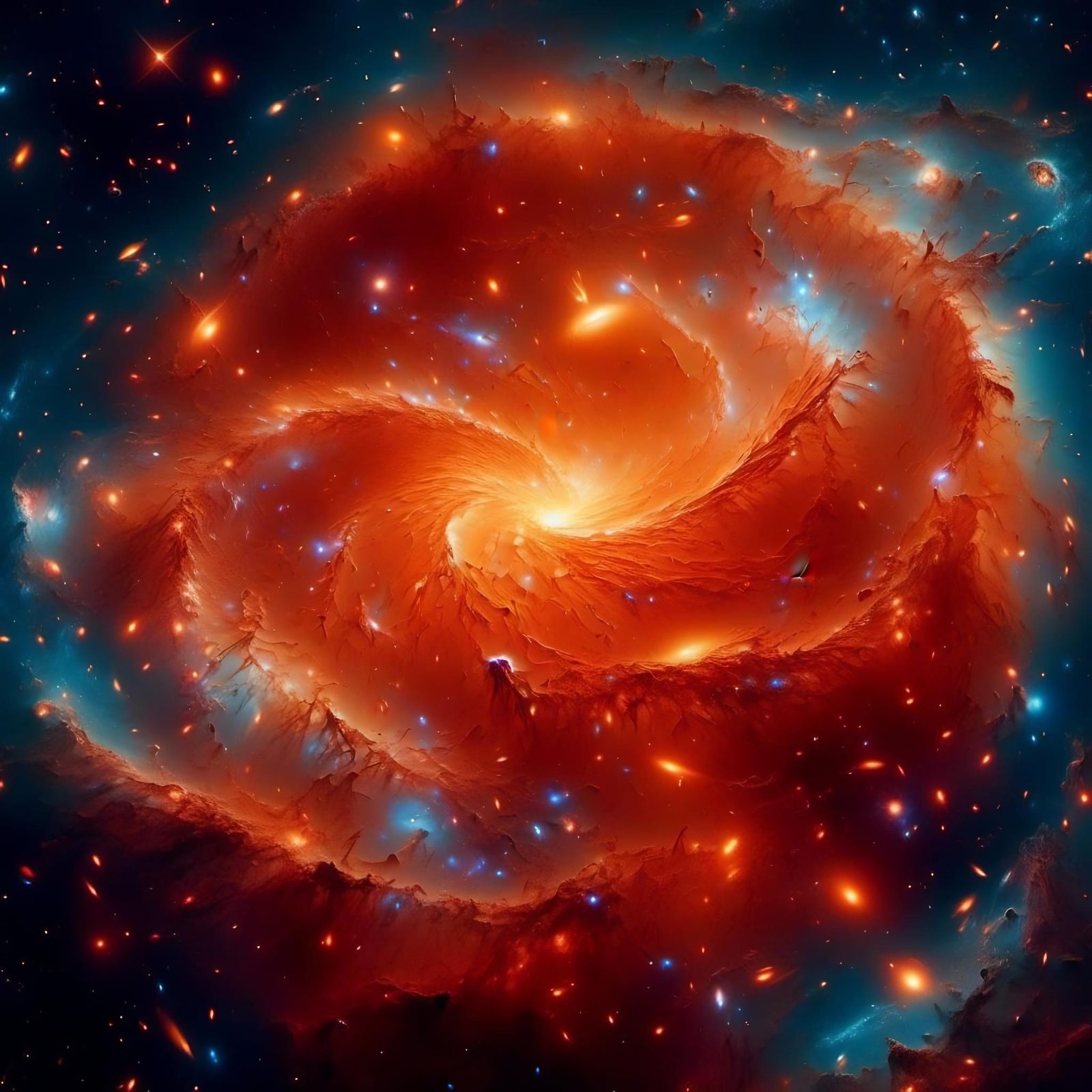 Universe Inside an Orange, Hyperrealistic Rendering