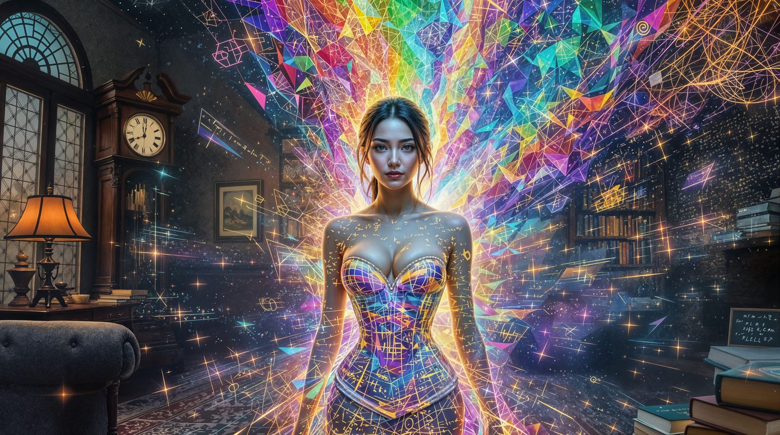 Victorian Study Transforms into Vibrant Fractal Cosmos