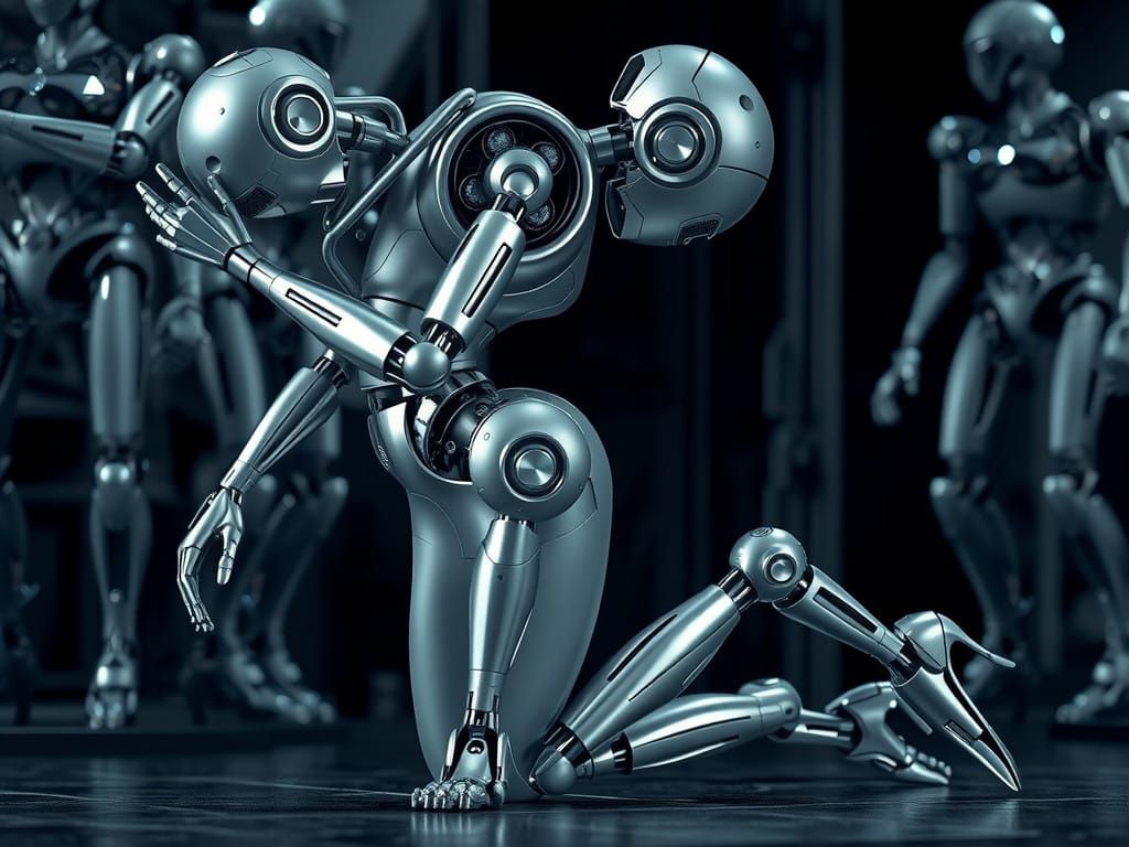 This image features a highly detailed and futuristic female-...