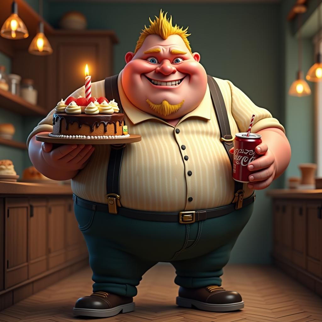 Photorealistic Portrait of Gordim da Padoca in Bakery