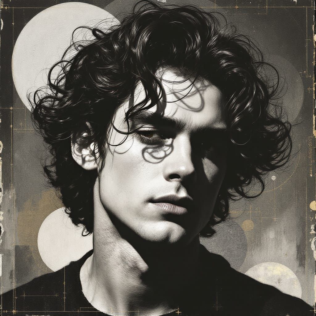 Cillian Murphy Portrait Collage in Leyendecker Style