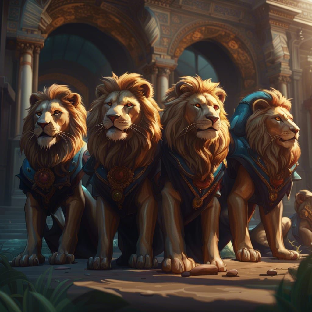 Lions in Sunglasses: Hyperdetailed Concept Art