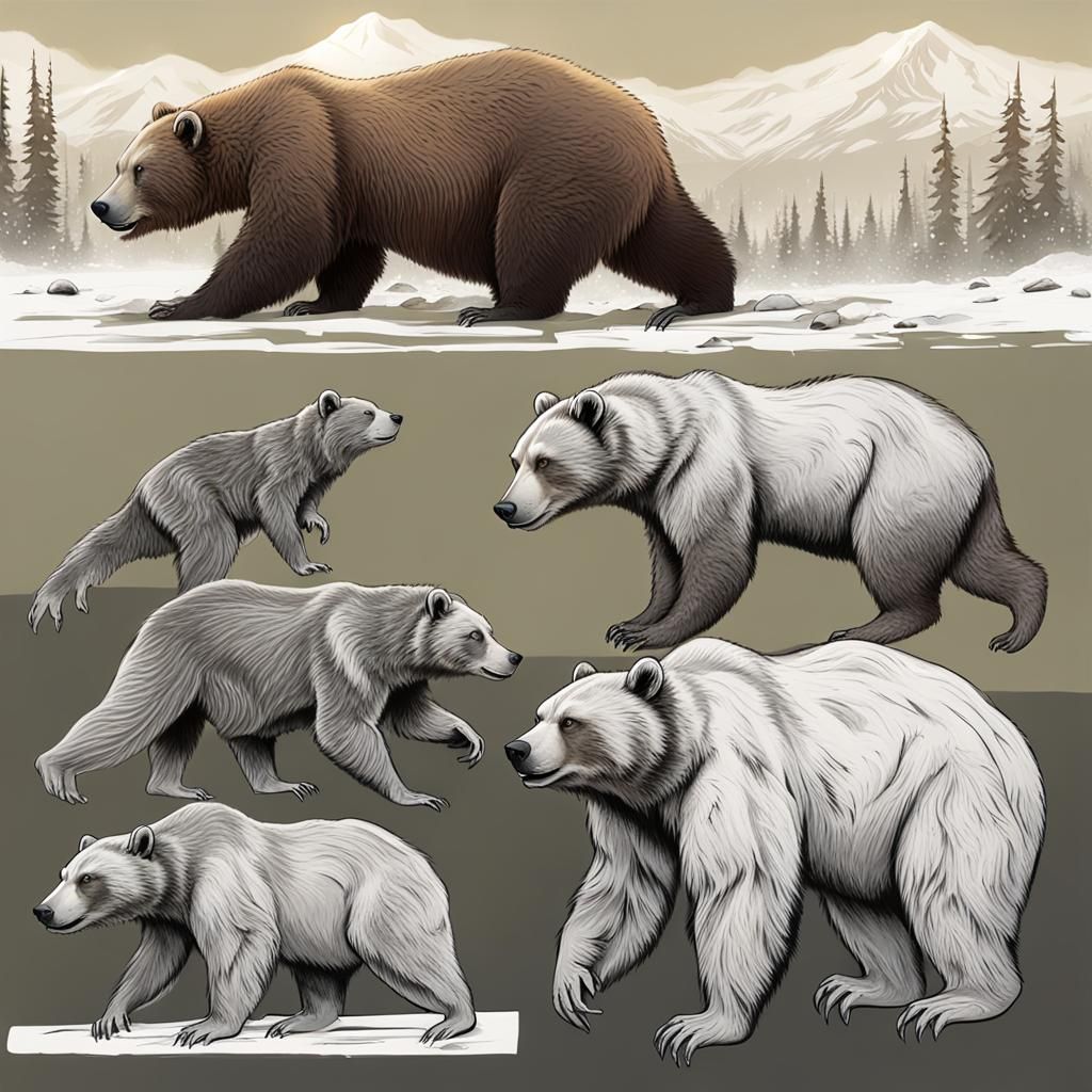 Grizzly Bear Beaver Aliens on Exoplanet Concept