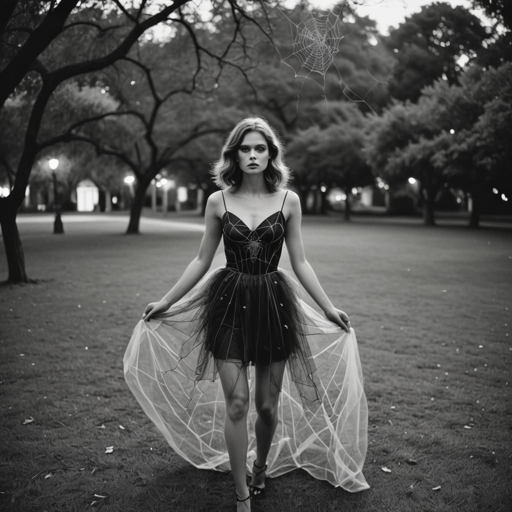 Spiderweb Dress: Black and White Fashion Photography