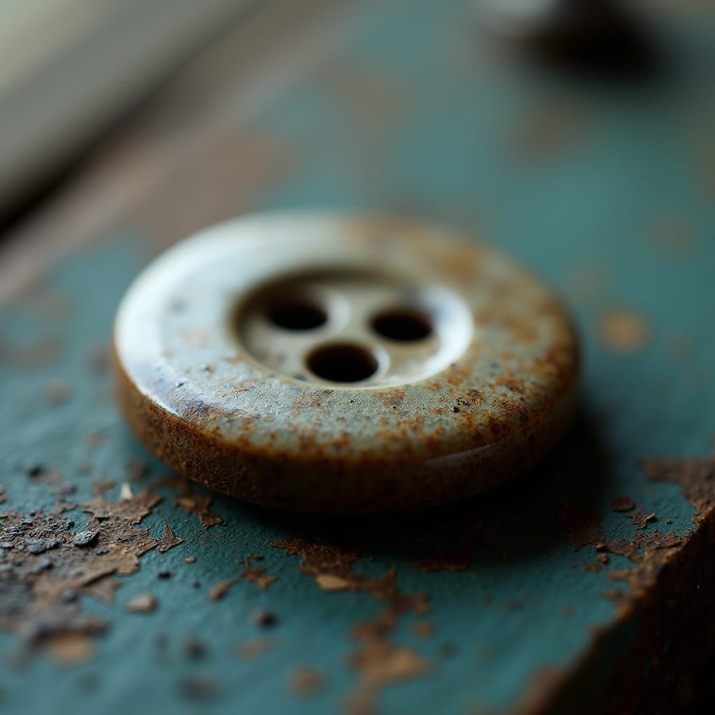 Macro Photograph of a Button with Bokeh Effect