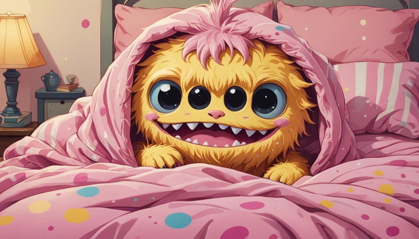 Adorable Monster Peek-a-Boo in Whimsical Digital Art
