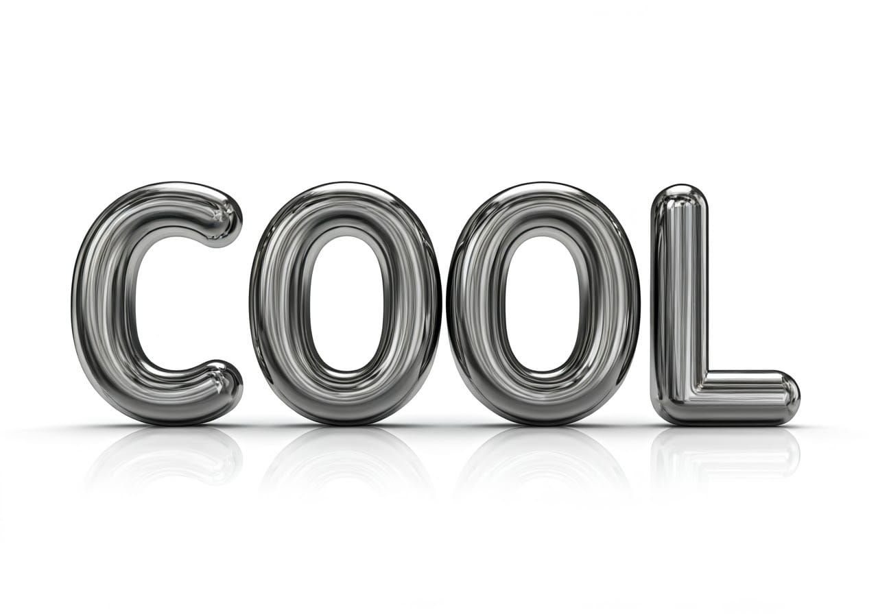 Metallic COOL Lettering in Industrial Chic Style