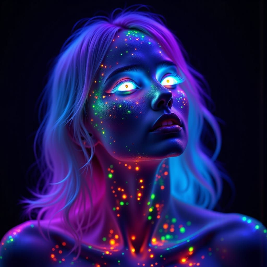 Bioluminescent Iridescent Abstract Design