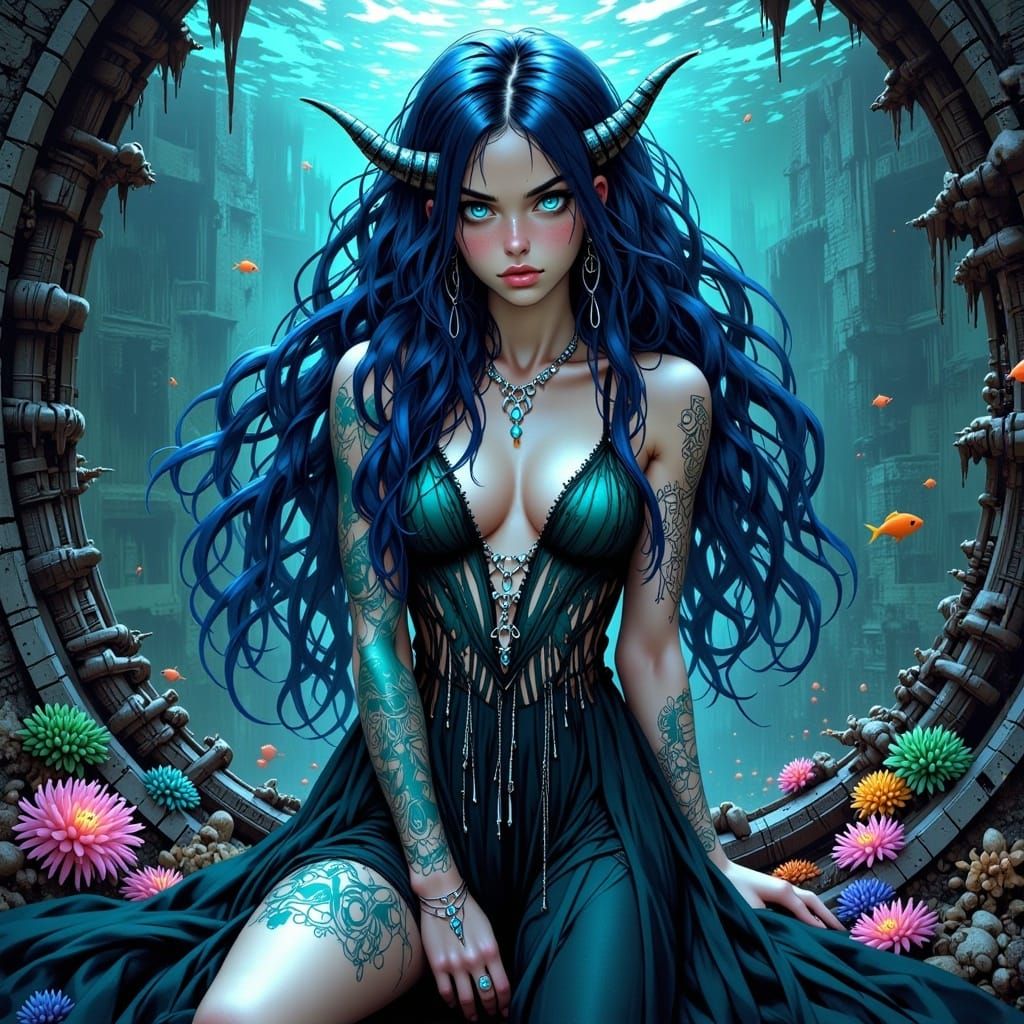 Ocean Demon Lord in Anime Style