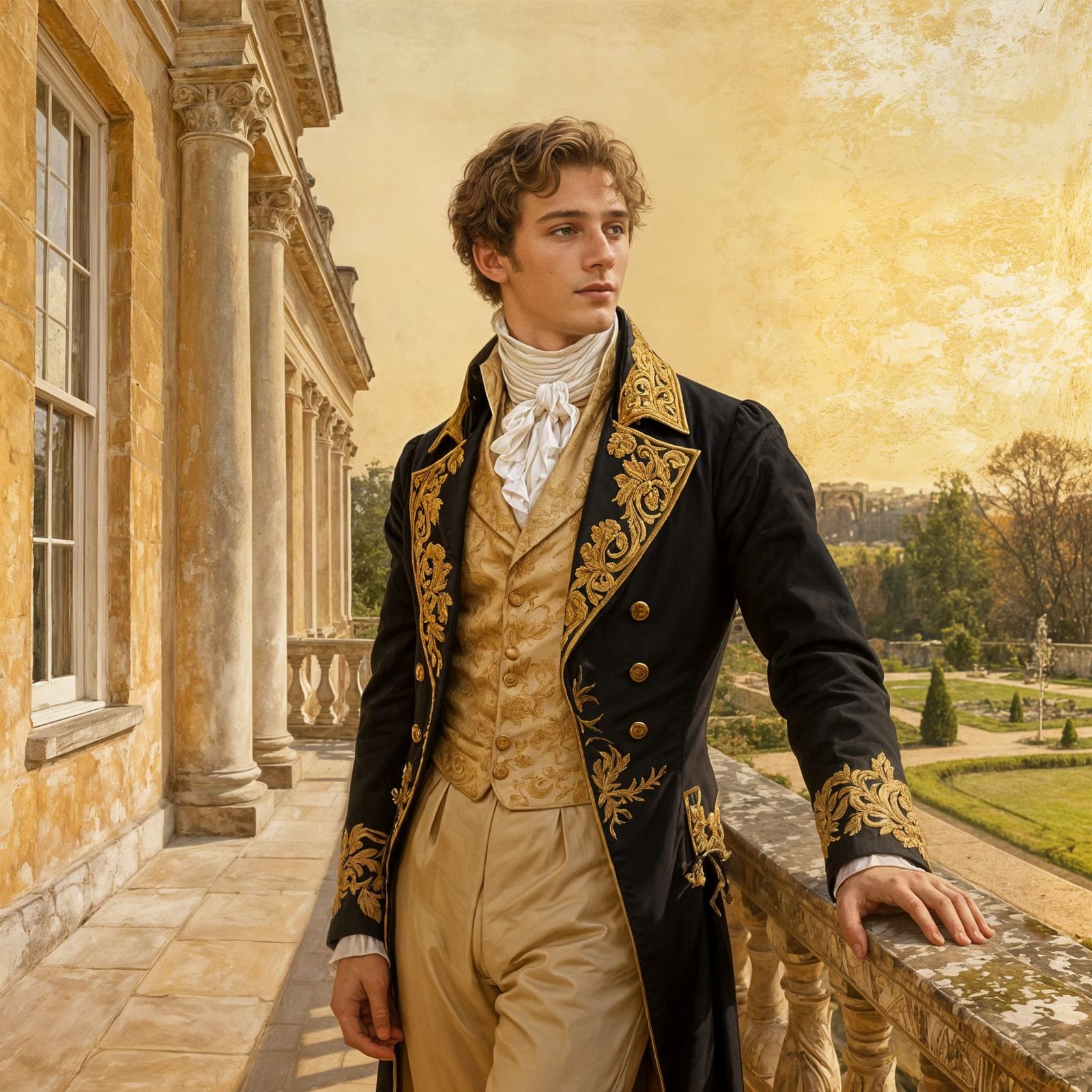 Regency Man Portrait on a Terrace
