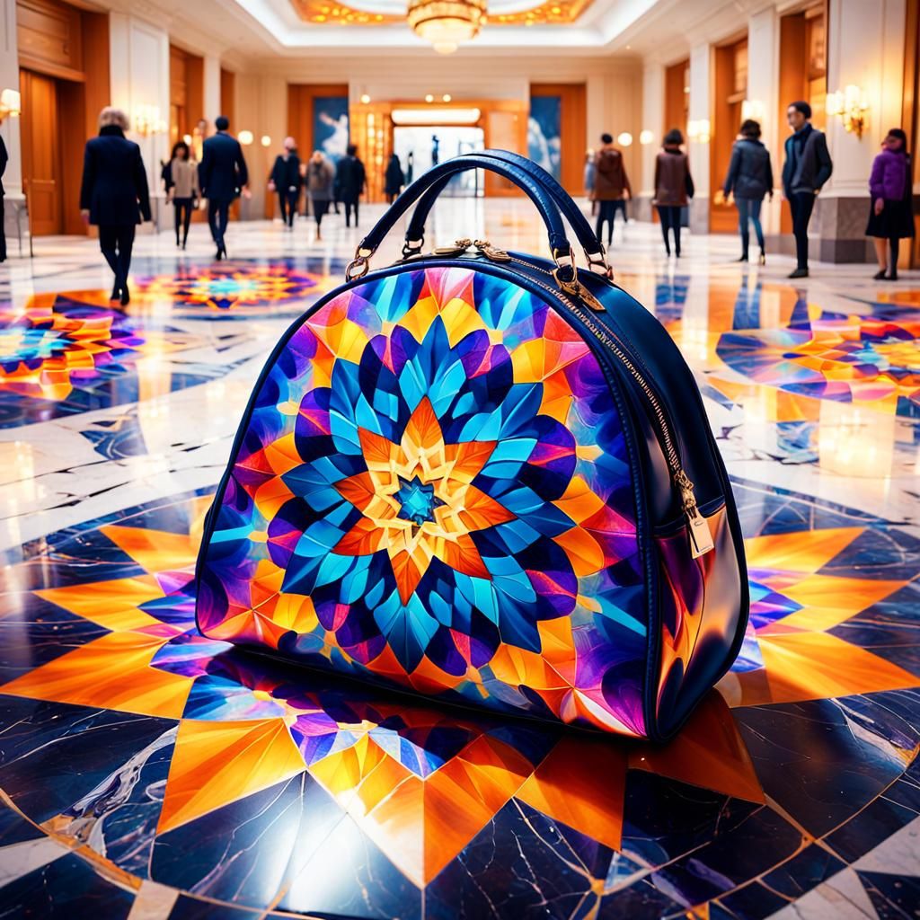 Vibrant Kaleidoscope Bag Transforms Hotel Floor