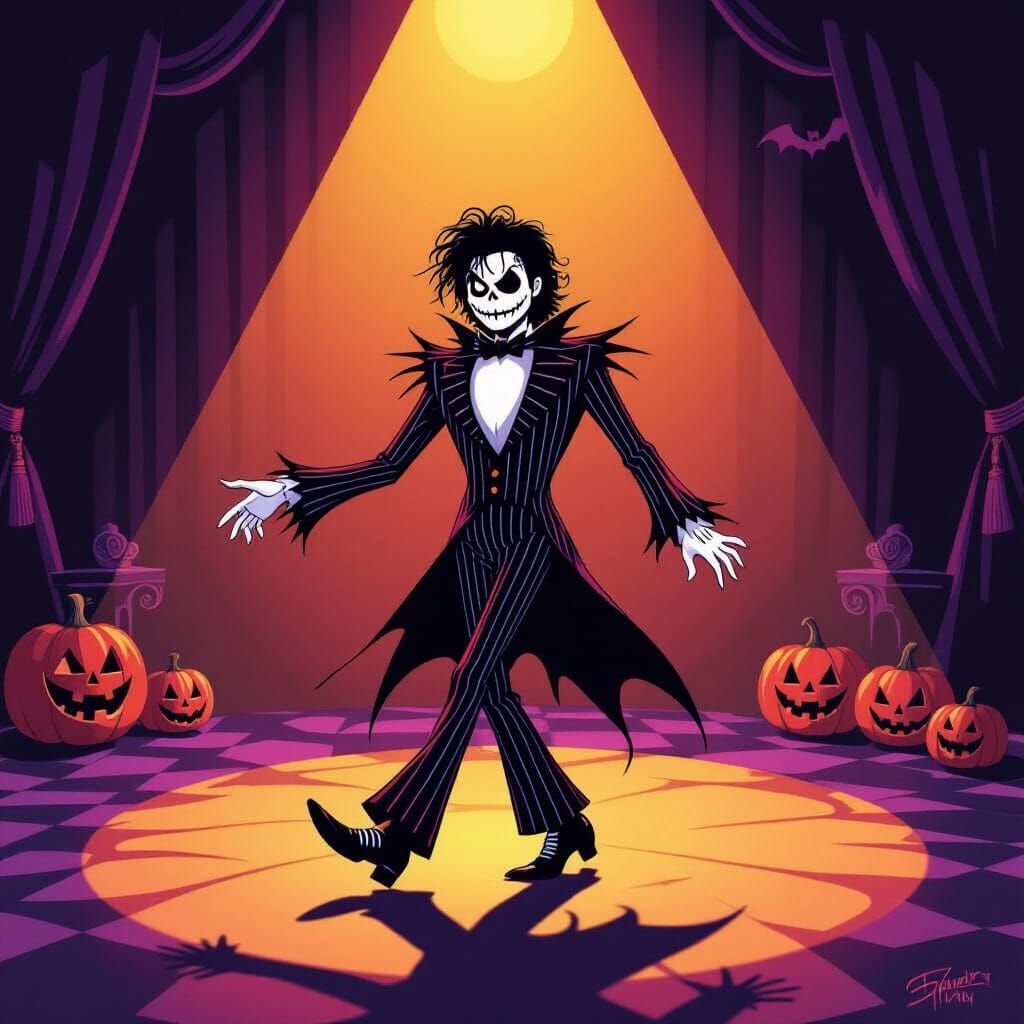 Michael Jackson as Jack Skellington on Halloween Stage