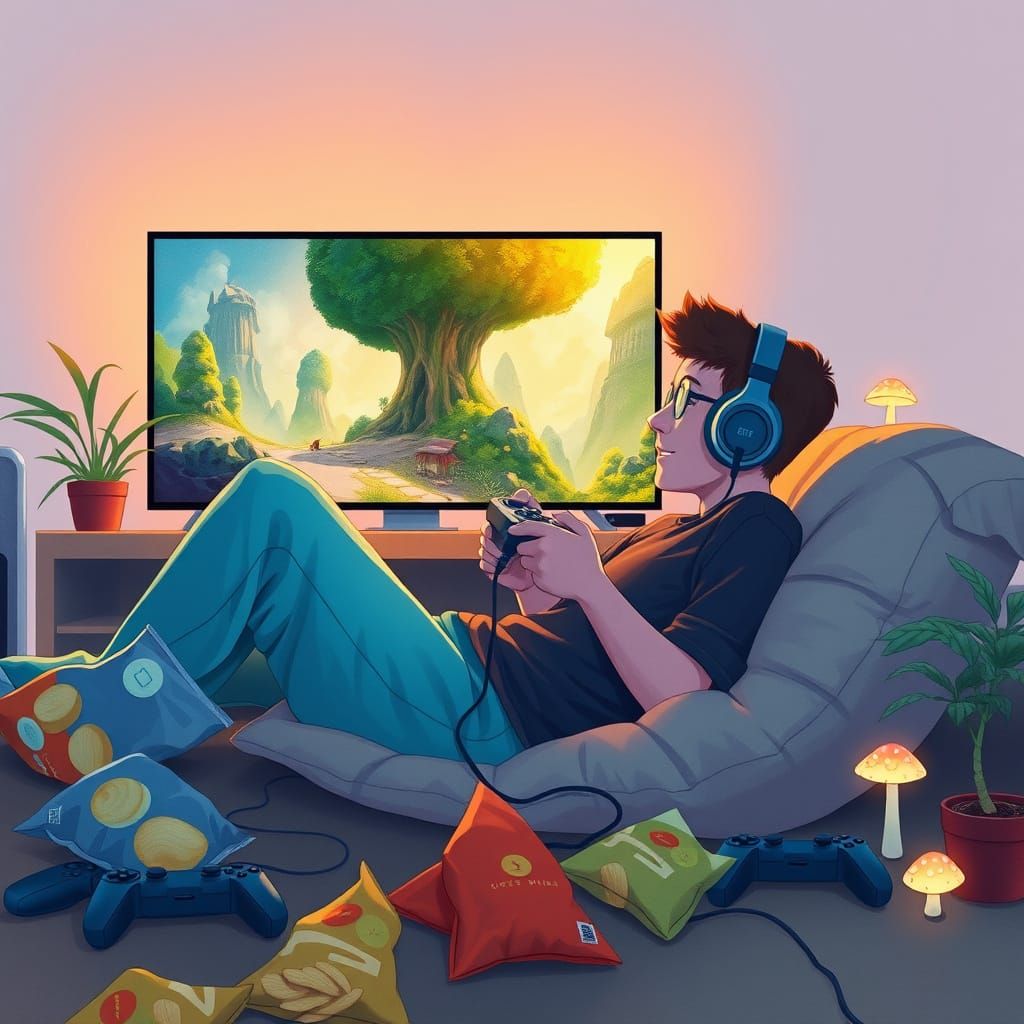 Cozy Gamer's Tranquil Oasis