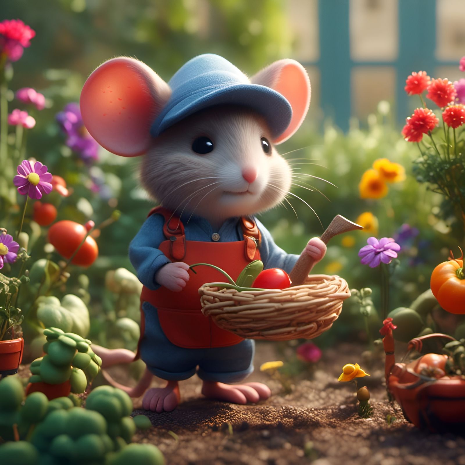 Just doing a little bit of gardening🐭🥕🌷