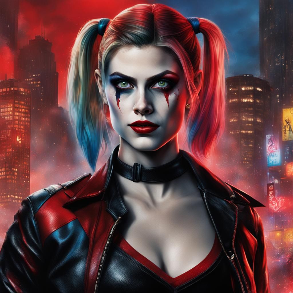 Alexandra Daddario as Harley Quinn: Hyperrealistic Splash Ar...