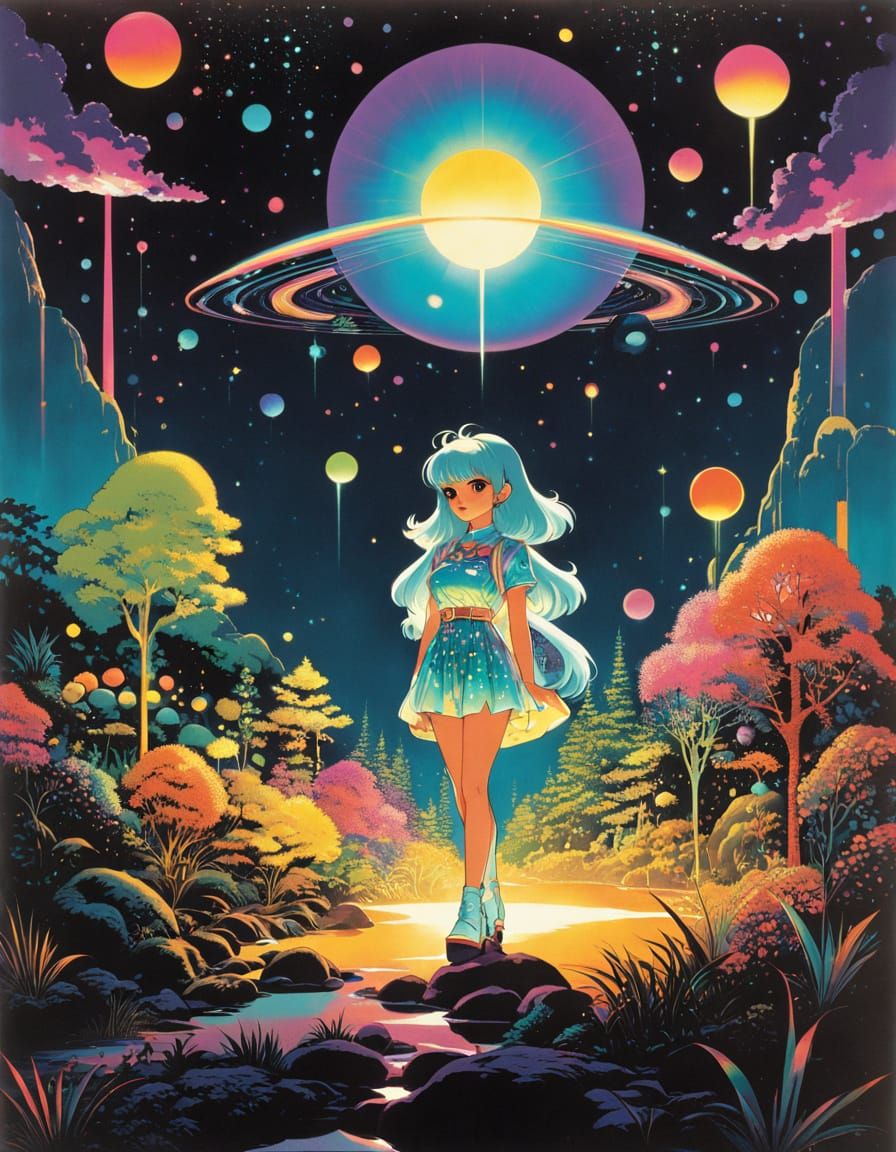 contrasting, early 1970s, starched