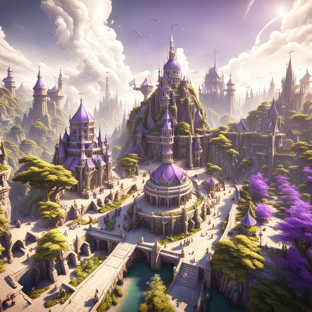 Fantasy City with Flying Ships in Unreal Engine