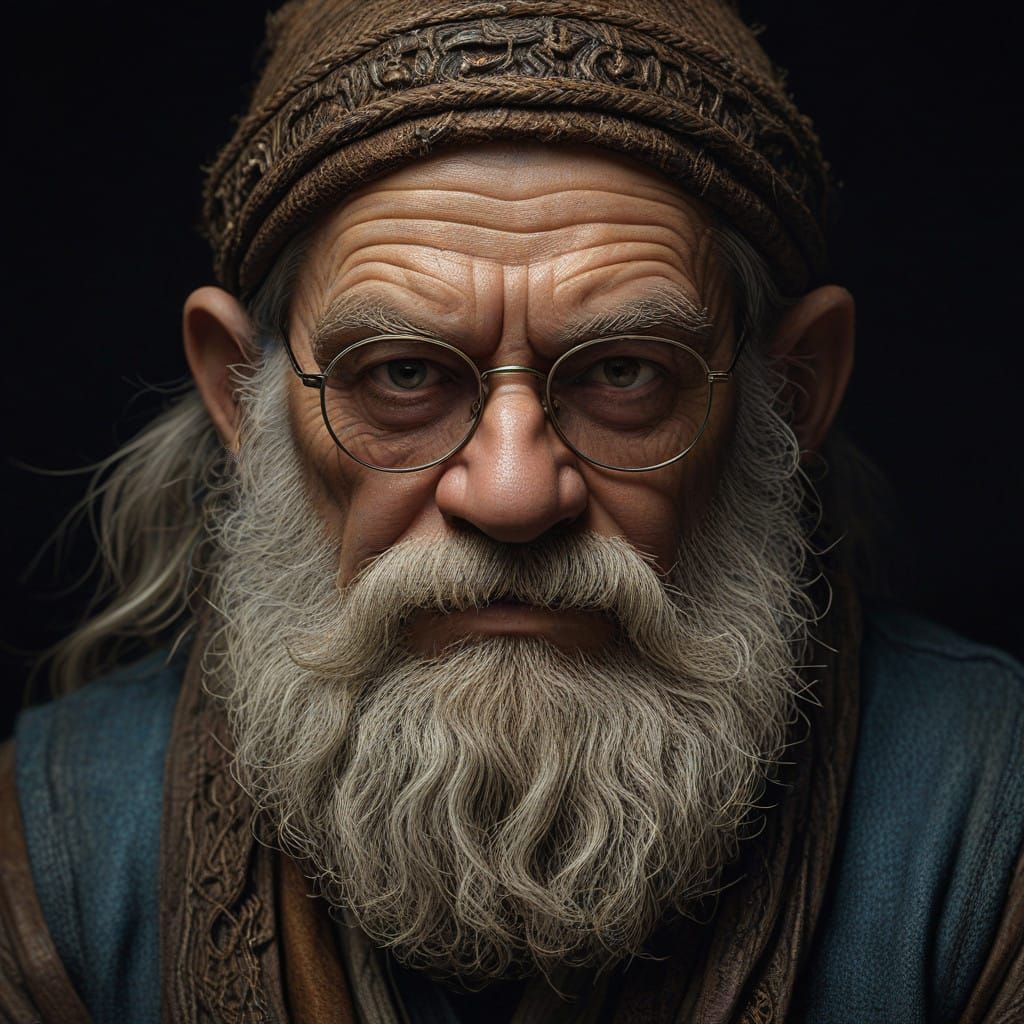 Weathered Dwarf Rune Carver in Earthy, Golden Tones