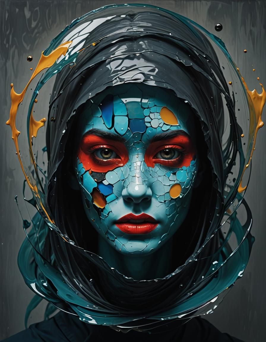 Surreal Abstract Portal with Evolving Colors