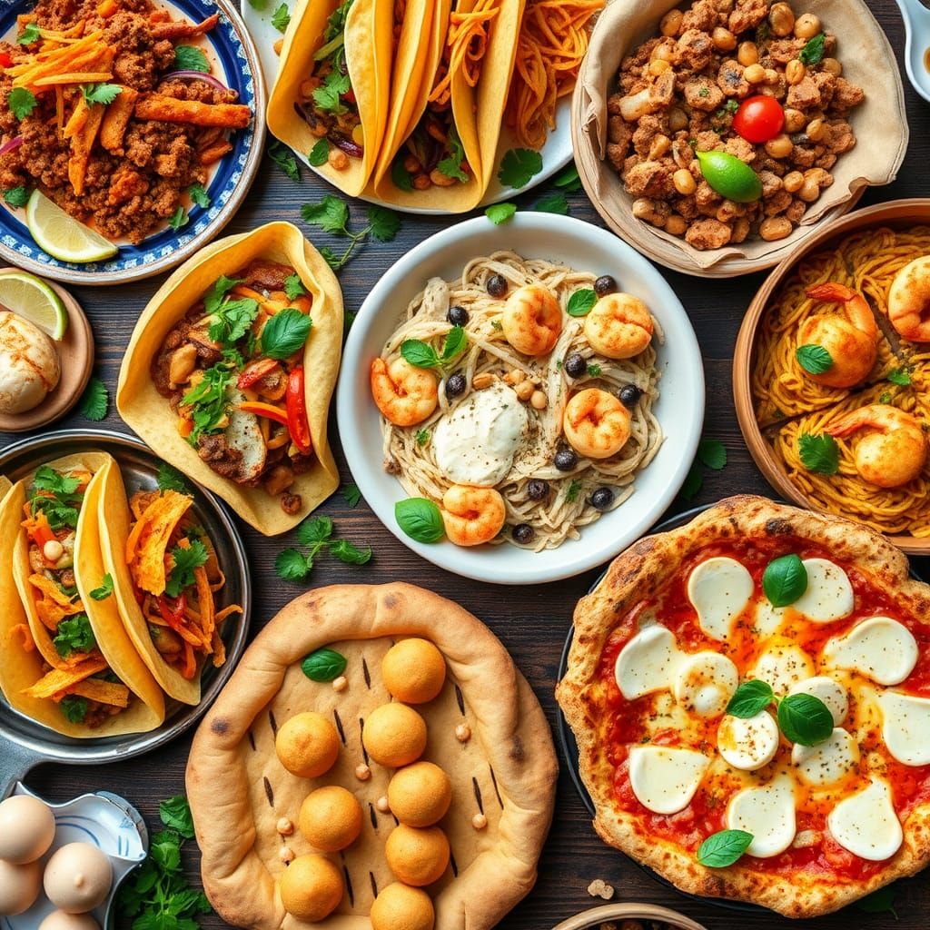 Global Food Festival: Tacos, Falafel, and Pizza