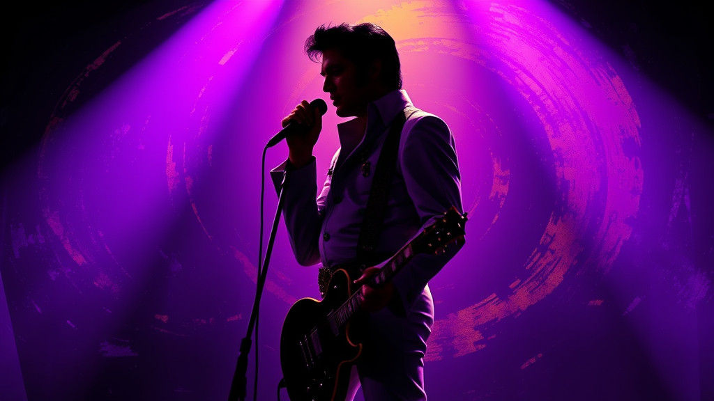 Elvis Presley Stage Performance in Neo-Expressionist Style