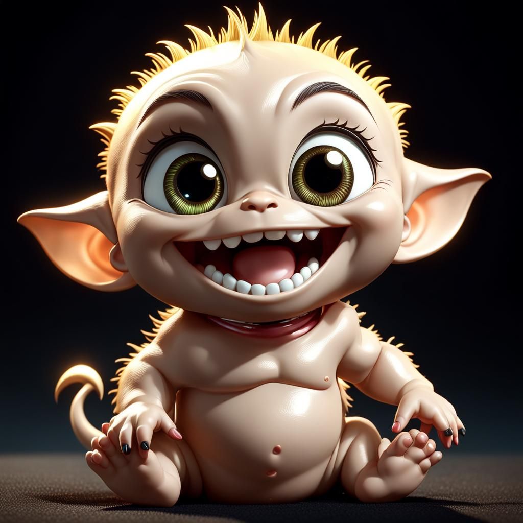 Cute chibi baby monster