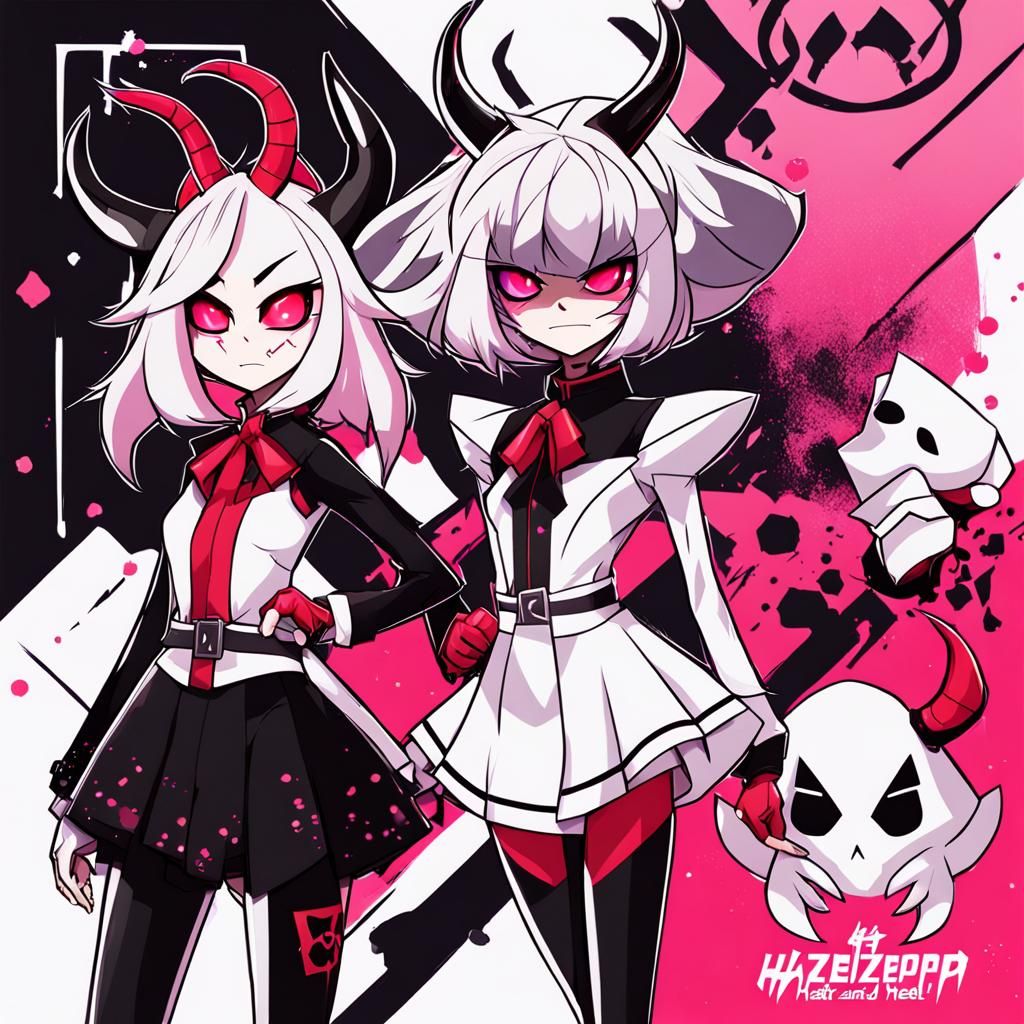 Anime Demon Girl in VivziePop Art Style