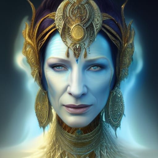 Cate Blanchett as a Djinn: Hyperdetailed Portrait