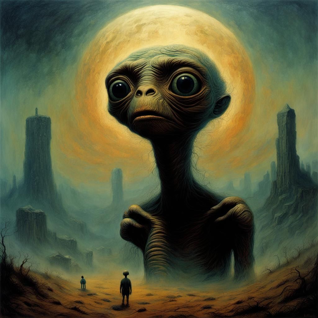 E.T. as Nightmare Fuel: Beksinski Style