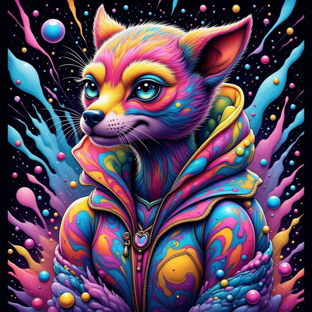 Fierce Anthropomorphic Animal in Dynamic Pulp Comic Style