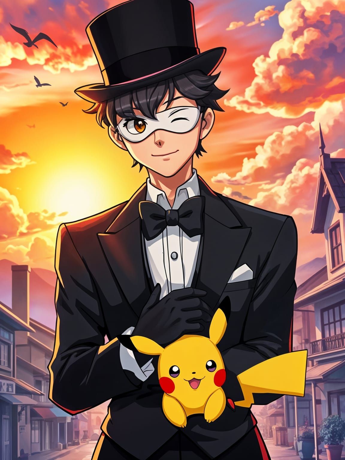 Tuxedo Mask with Pikachu