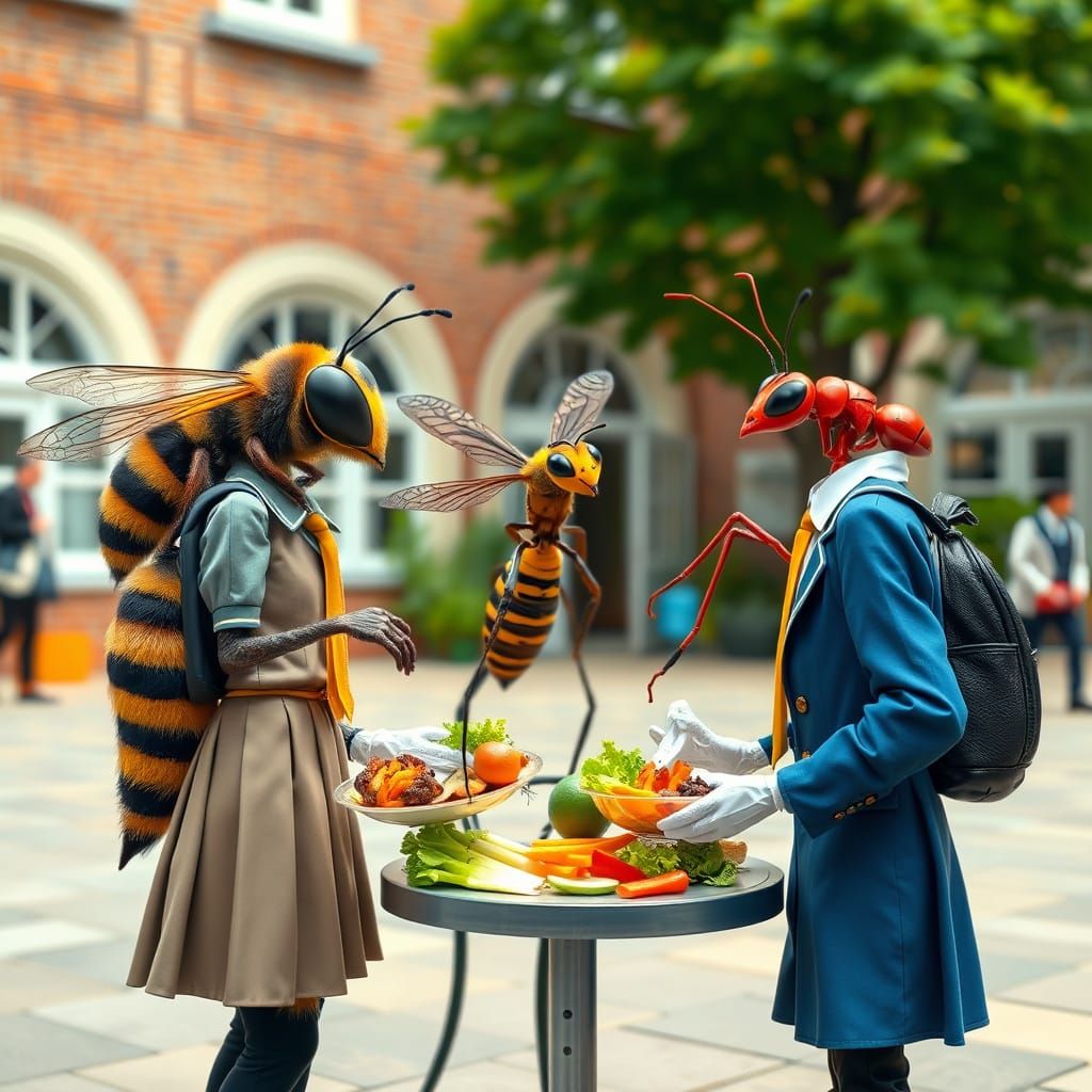 Insects in School Uniforms at Insect High