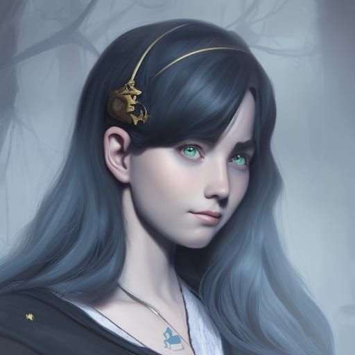 Magic Fantasy School Portrait in Digital Art Style