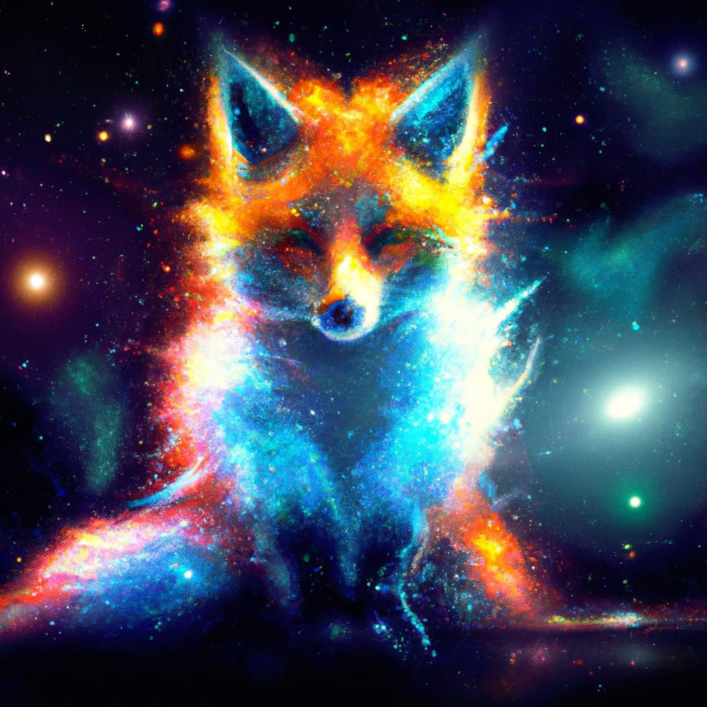 Luminous Star Fox in Detailed Digital Illustration