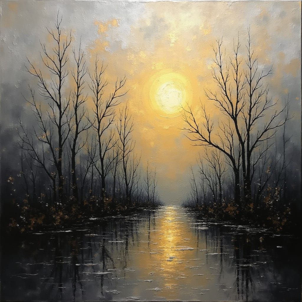 Abstract Scottish Landscape Battle in Street Art Style