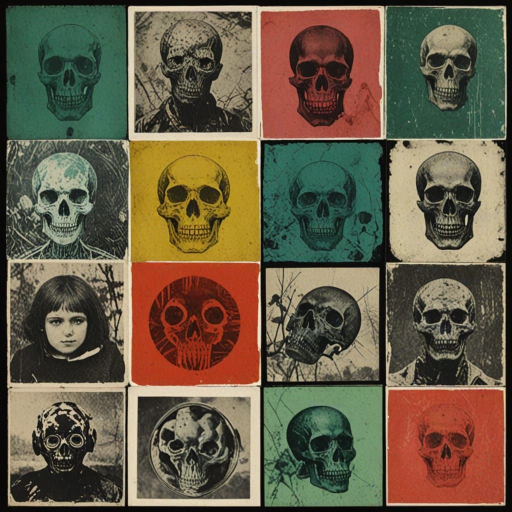 Biopunk Autochrome Landscape in Monoprint Style