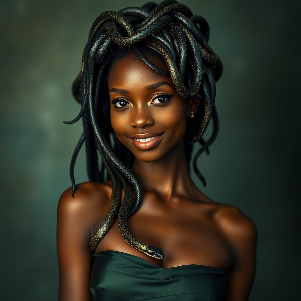 Young Medusa Goddess with Snakes