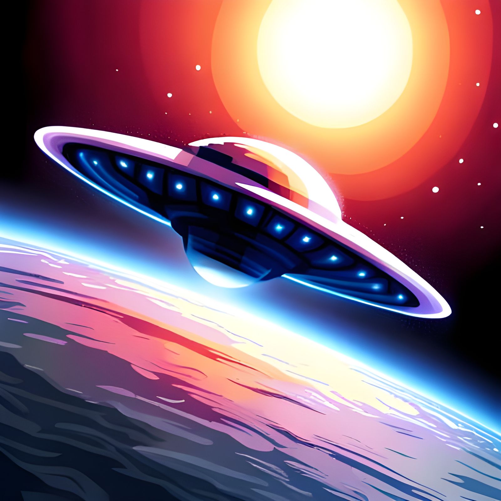 UFO in Retro Pixel Art Style